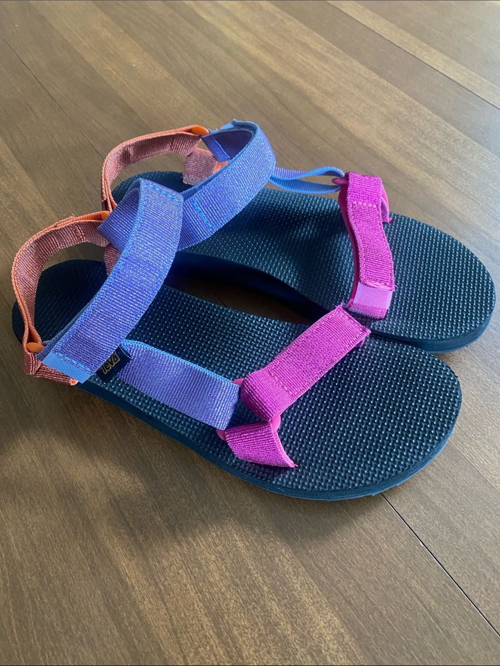 Colorblock Teva Outdoor Strap Sandals - Blue, Purple & Pink